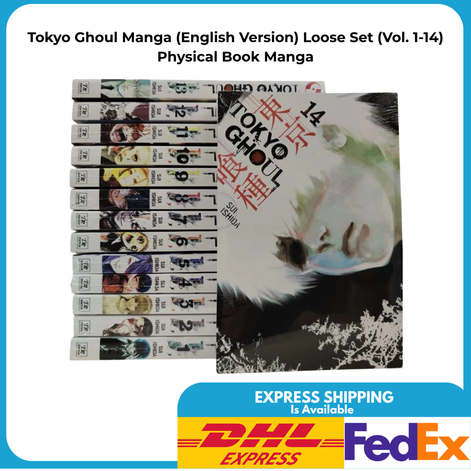 Tokyo Ghoul Manga (English Version) Loose Set (Vol. 1-14) Physical Book Manga