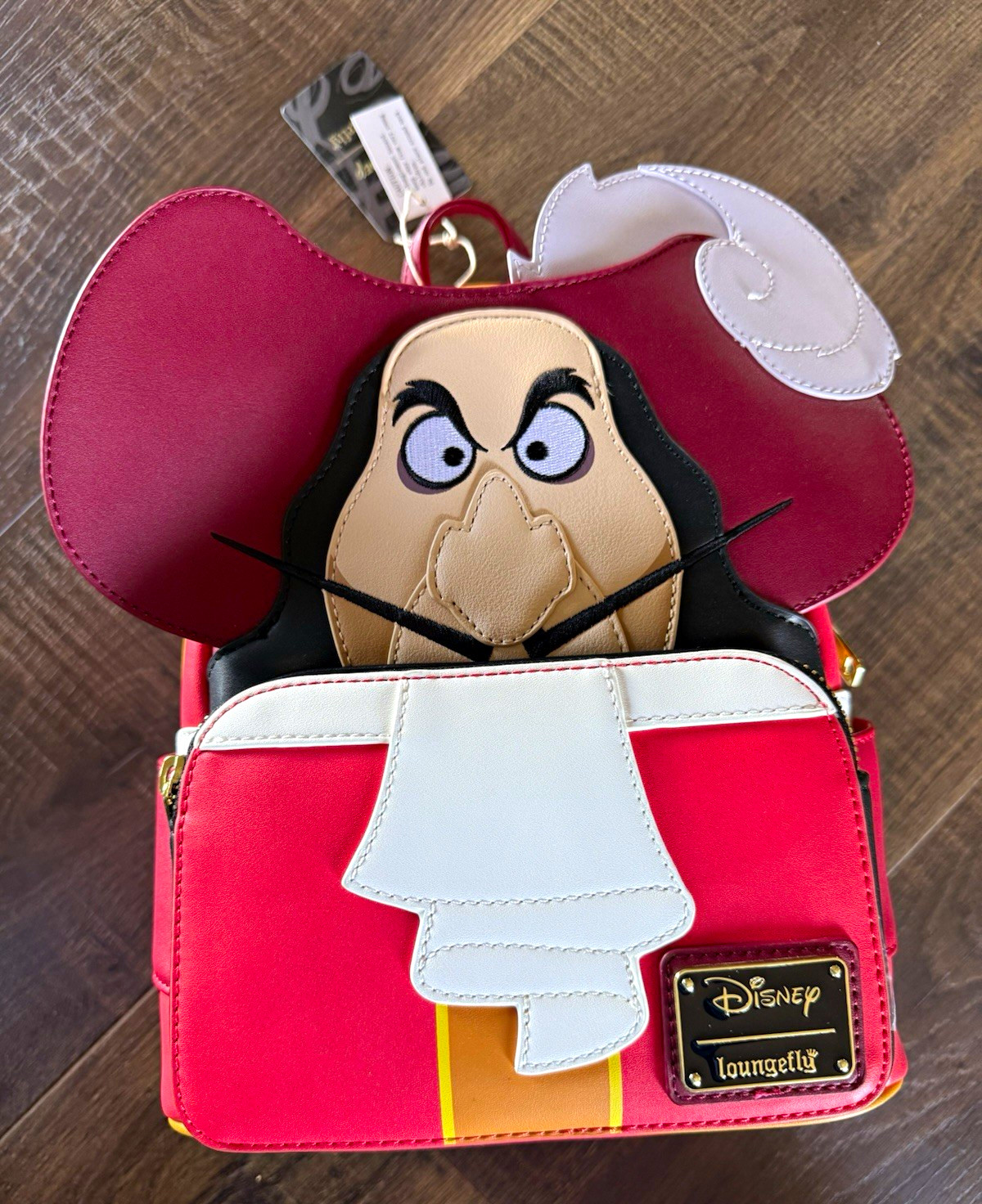 Loungefly Disney Captain Hook Burgundy Red Mini Backpack