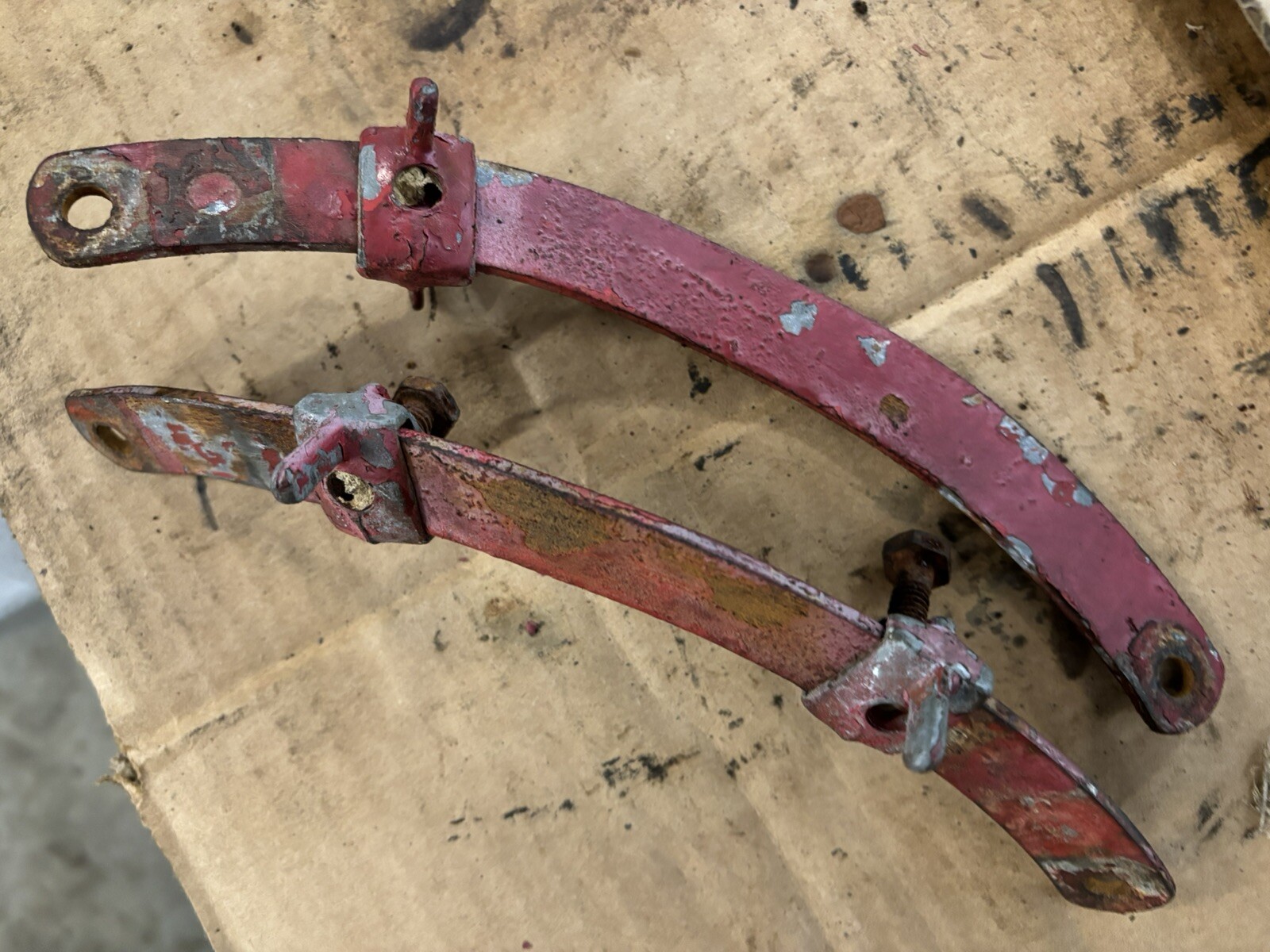 VINTAGE  IH FARMALL INT  SUPER C  TRACTOR -HYDRAULIC LEVER STOPS / GUIDES -1953