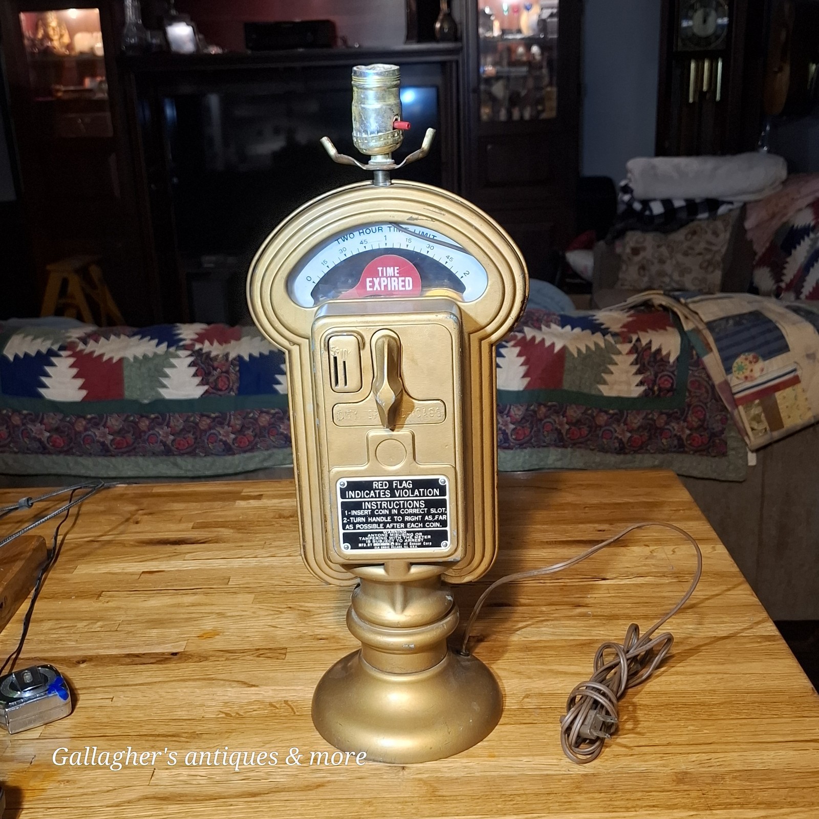 Vintage DUNCAN Original Working Coin Operated Parking Meter Table Lamp