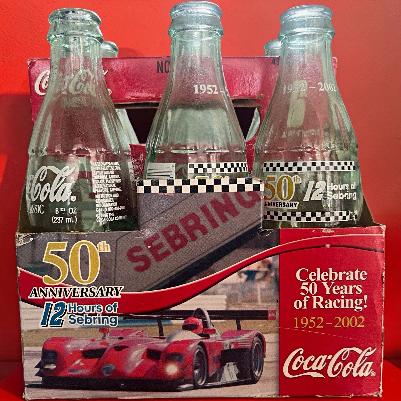 Vintage 2002 Coca-Cola 50th Anniversary 12 Hours of Sebring Commemorative Bottle
