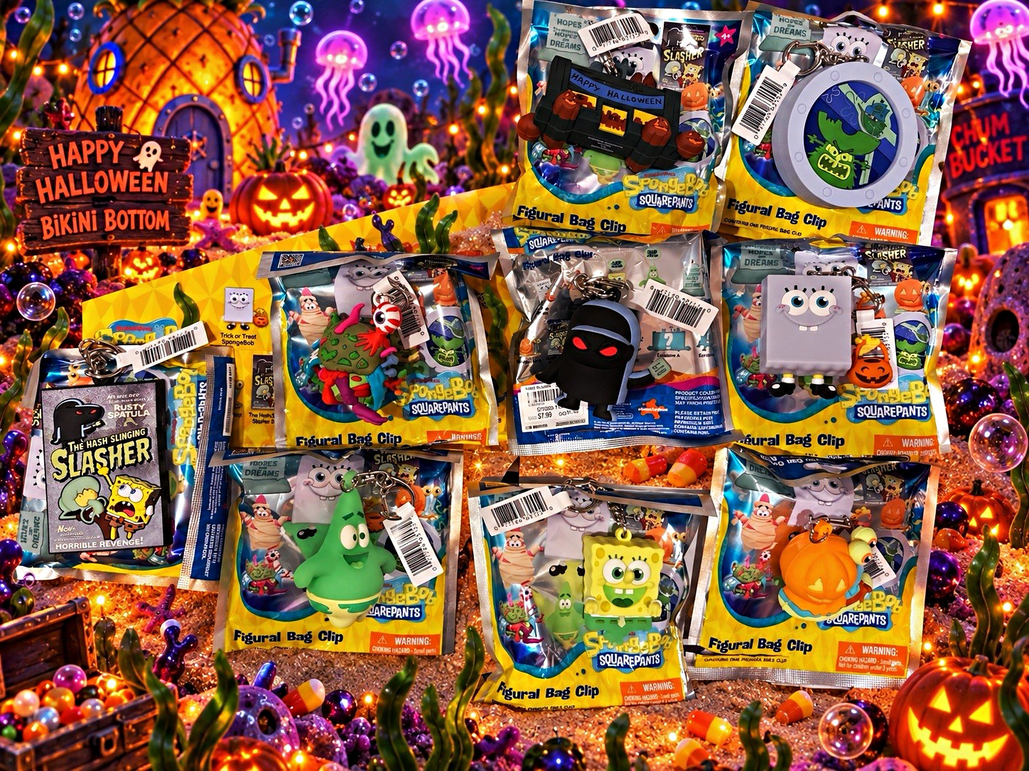 New Spongebob SquarePants Spirit Halloween Exclusive Keychains 9 out of 11