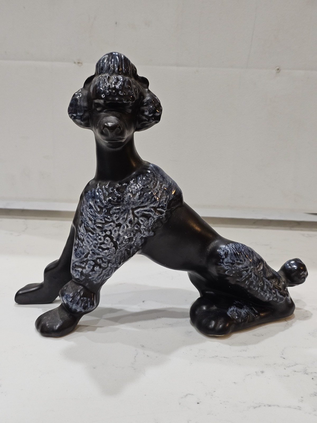 Vintage Mid Century Royal Haeger  Poodle Statue Black & Blue8