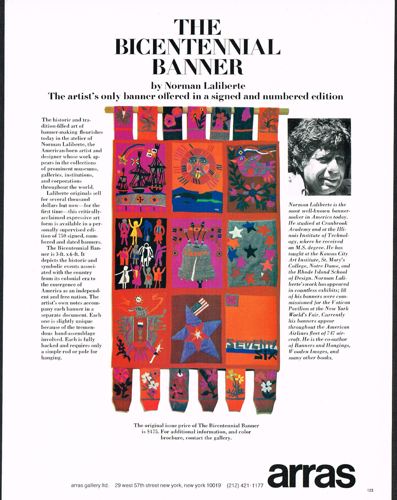 1970s Original Vintage Norman Laliberte Art Print Ad