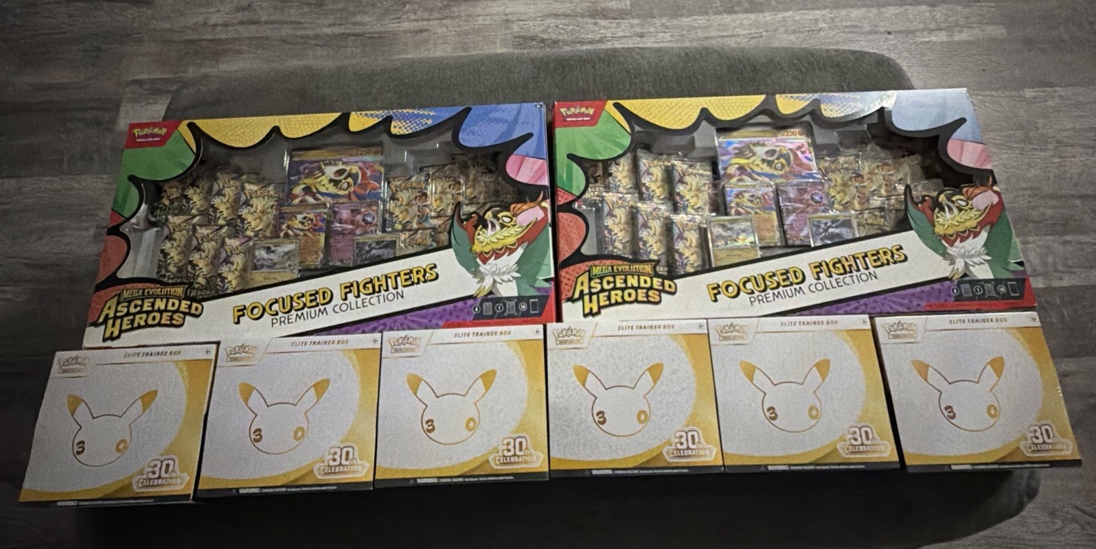 🔥Sealed Pokémon Lot Mega Evolution Focus Fighters + 6 30th Anniversary ETBs🔥