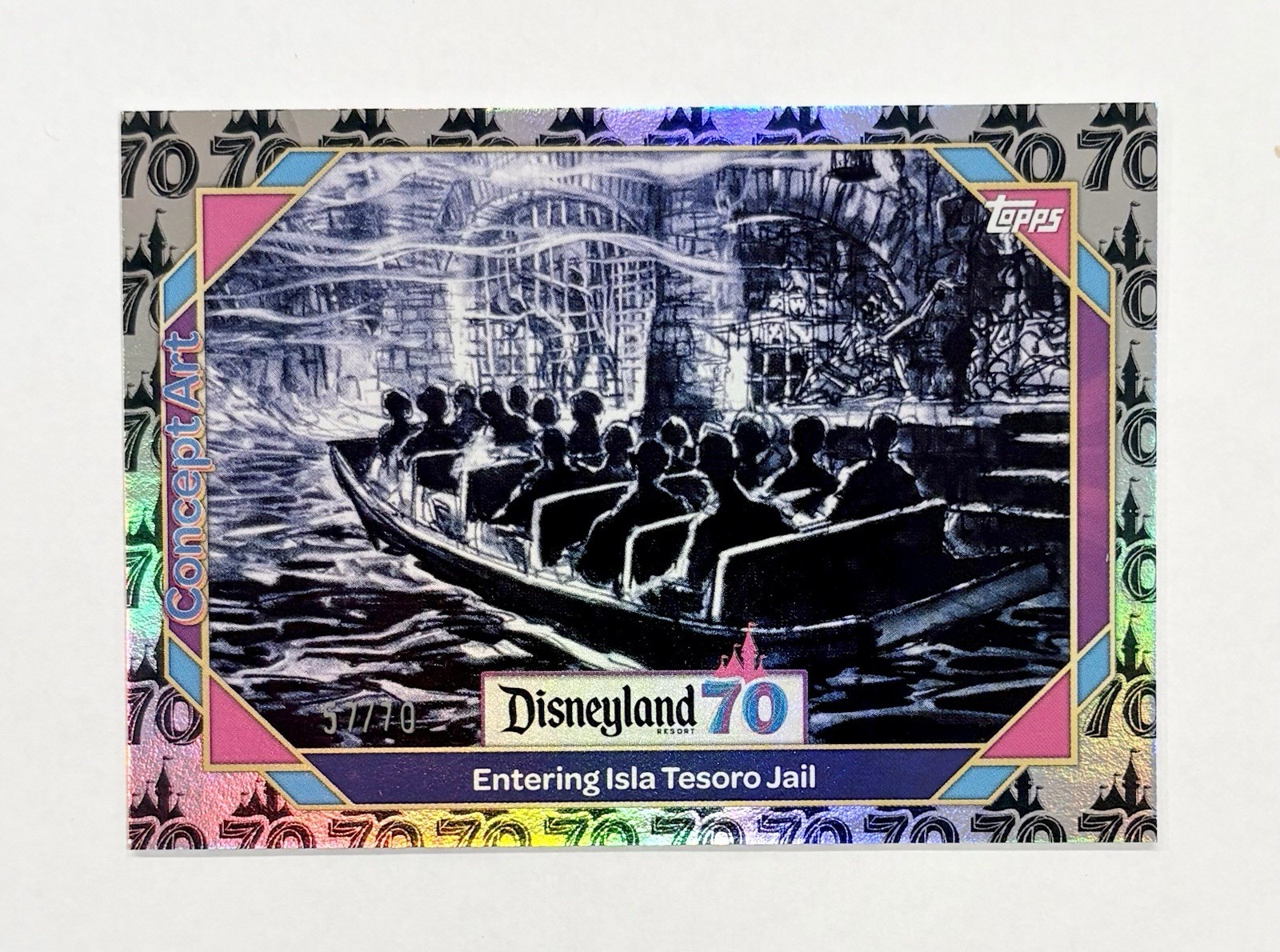 2025 Topps Disneyland 70th Entering Isla Tesoro Jail 70th Anniversary Logo /70