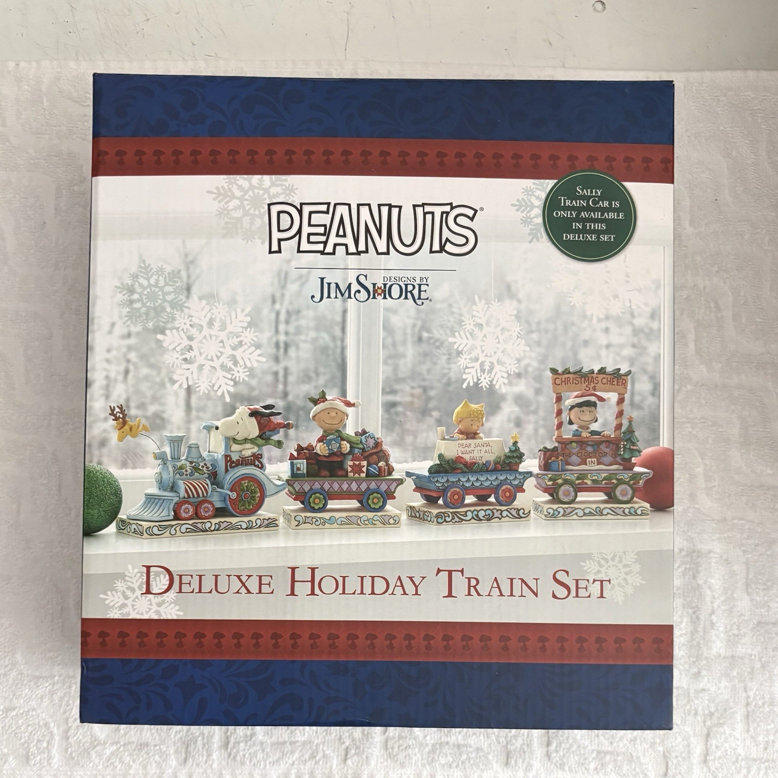 Peanuts Jim Shore Deluxe Holiday Train Set NIB 6002332 Enesco Snoopy with Sally