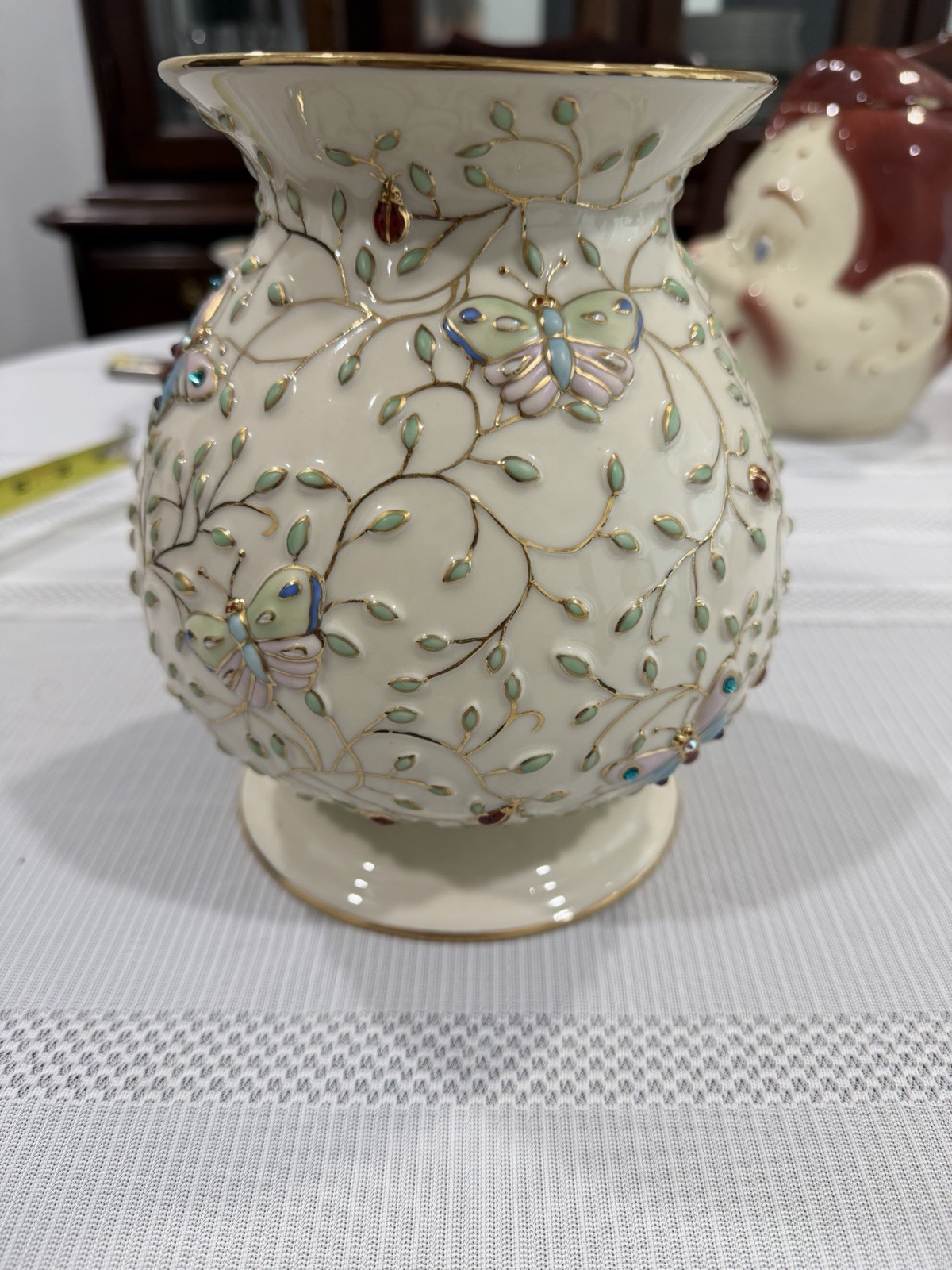 2005  Lenox Summer Enchantment  vase 24K Gold Trim Very Rare Butterfly