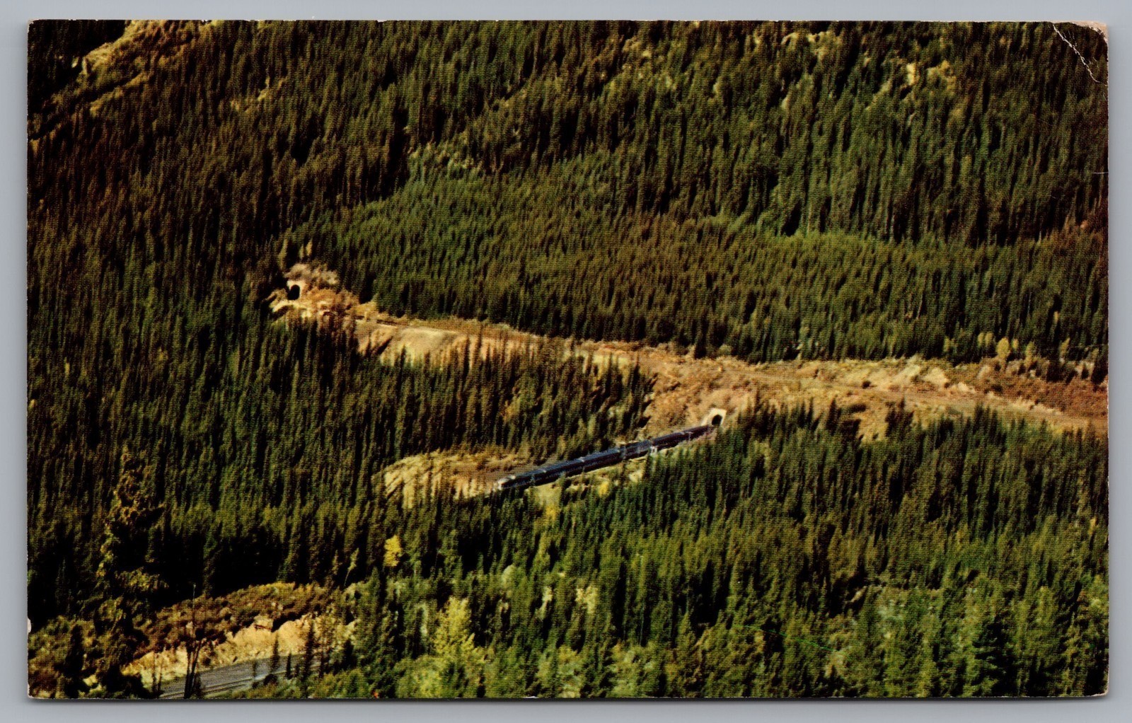 The Canadian Trans Canada Luxury Train Entering The Lower Postcard TS-325