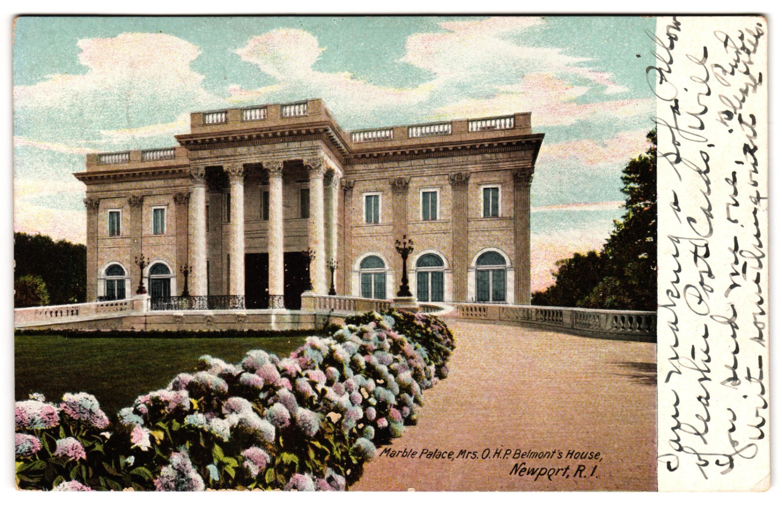 Marble Palace Mrs. O.H.P. Belmont House Newport Rhode Island c1900s UDB Postcard