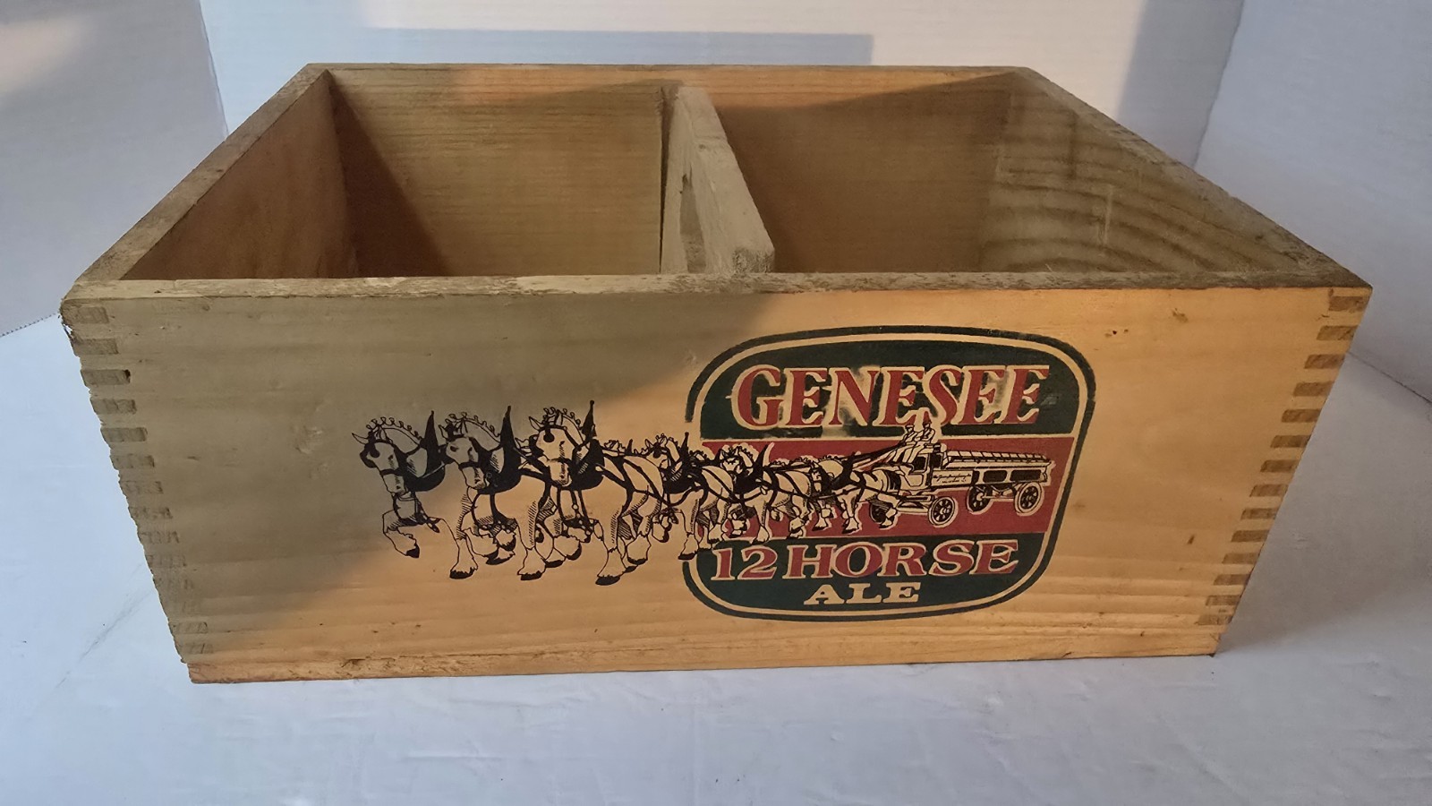 Vintage Genesee 12 Horse Ale Wooden Box Beer Advertising Climate Stored 30 Years