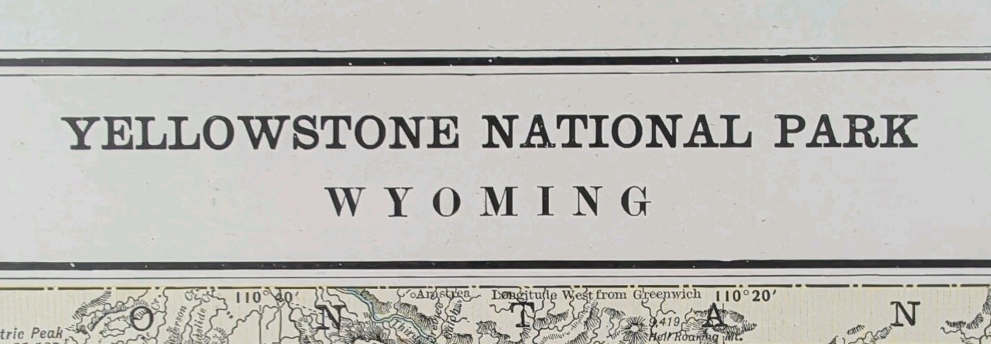 Vintage 1888 YELLOWSTONE PARK Map 11\