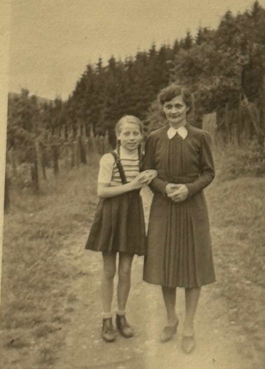 1940s Girls Sisters Portrait Holding Hands Forest Path Childhood Friends