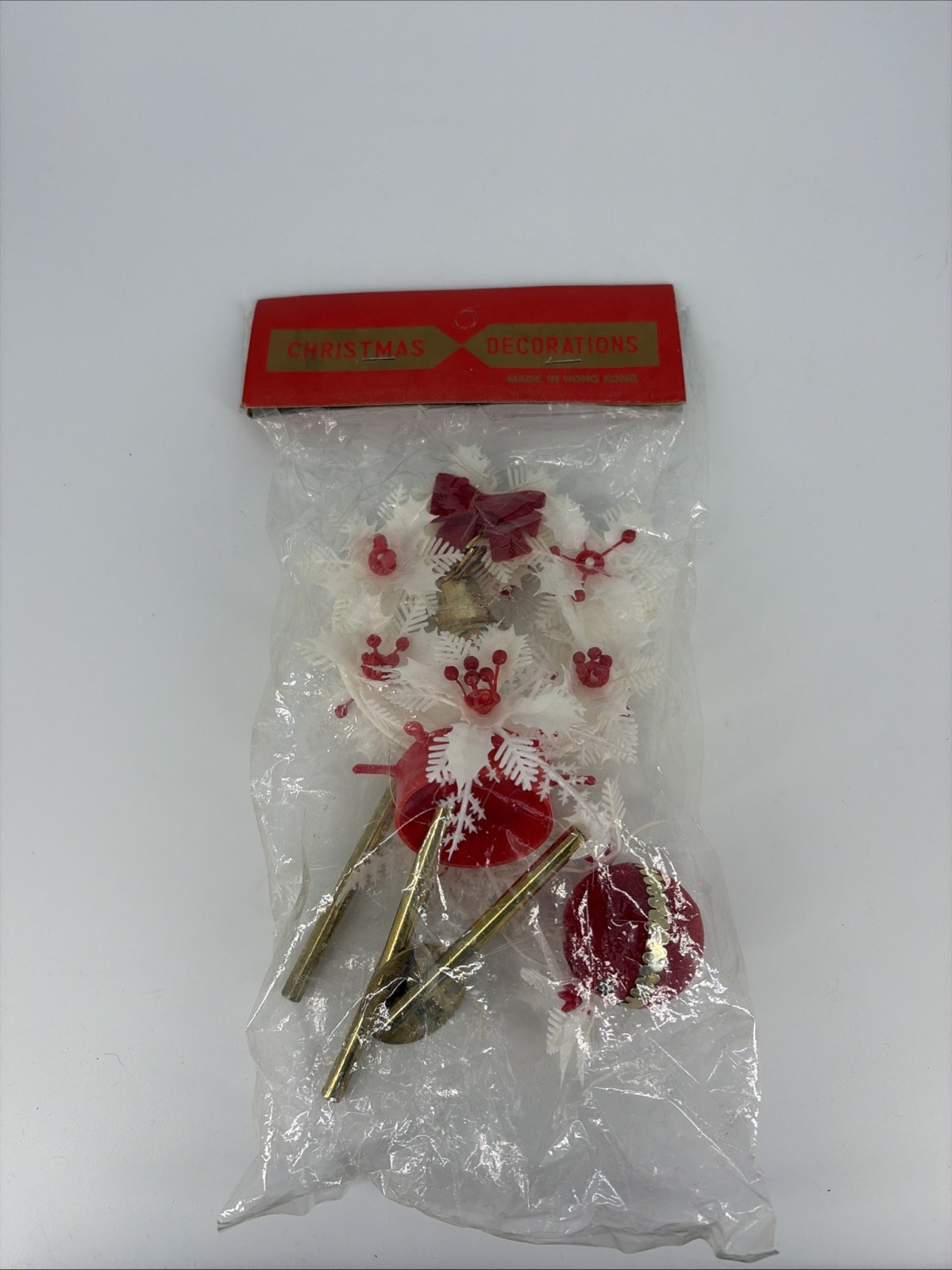 NOS VTG Christmas bell Wind Chime Reef Ornament Original Packaging Hong Kong
