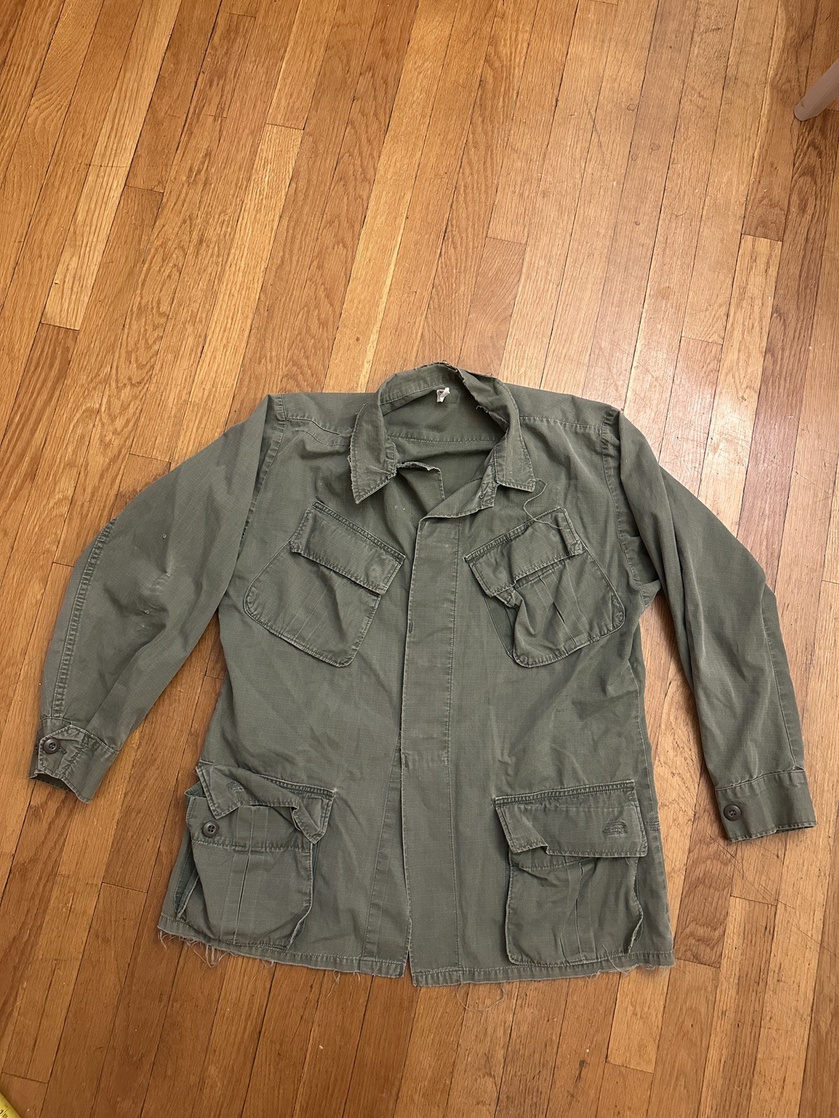 Vintage Vietnam Jungle Jacket Medium Reg OG 107 Coat Ripstop Poplin 1969 Slant
