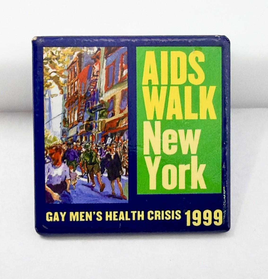 Vintage 1999 AIDS Walk New York Pinback Button GMHC Gay Men\'s Health Crisis