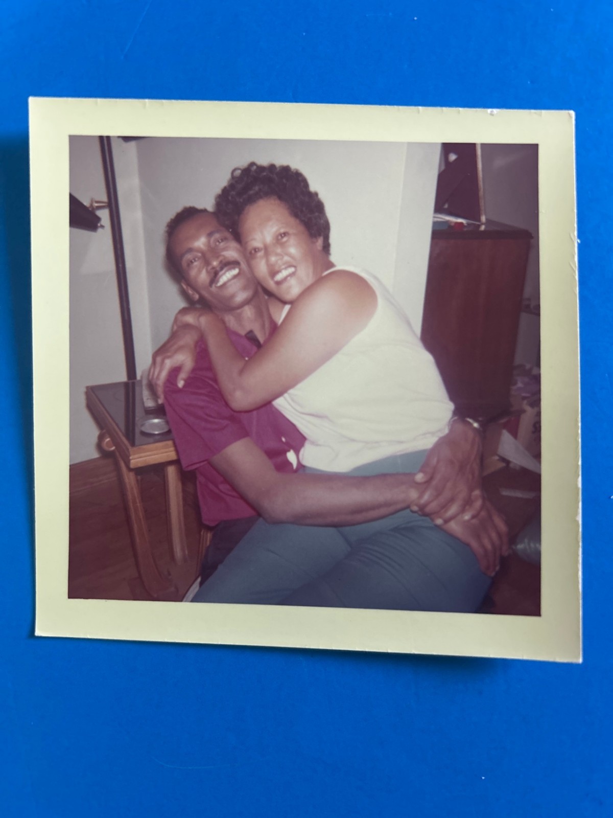 1970s African American Couple Embracing Black Americana