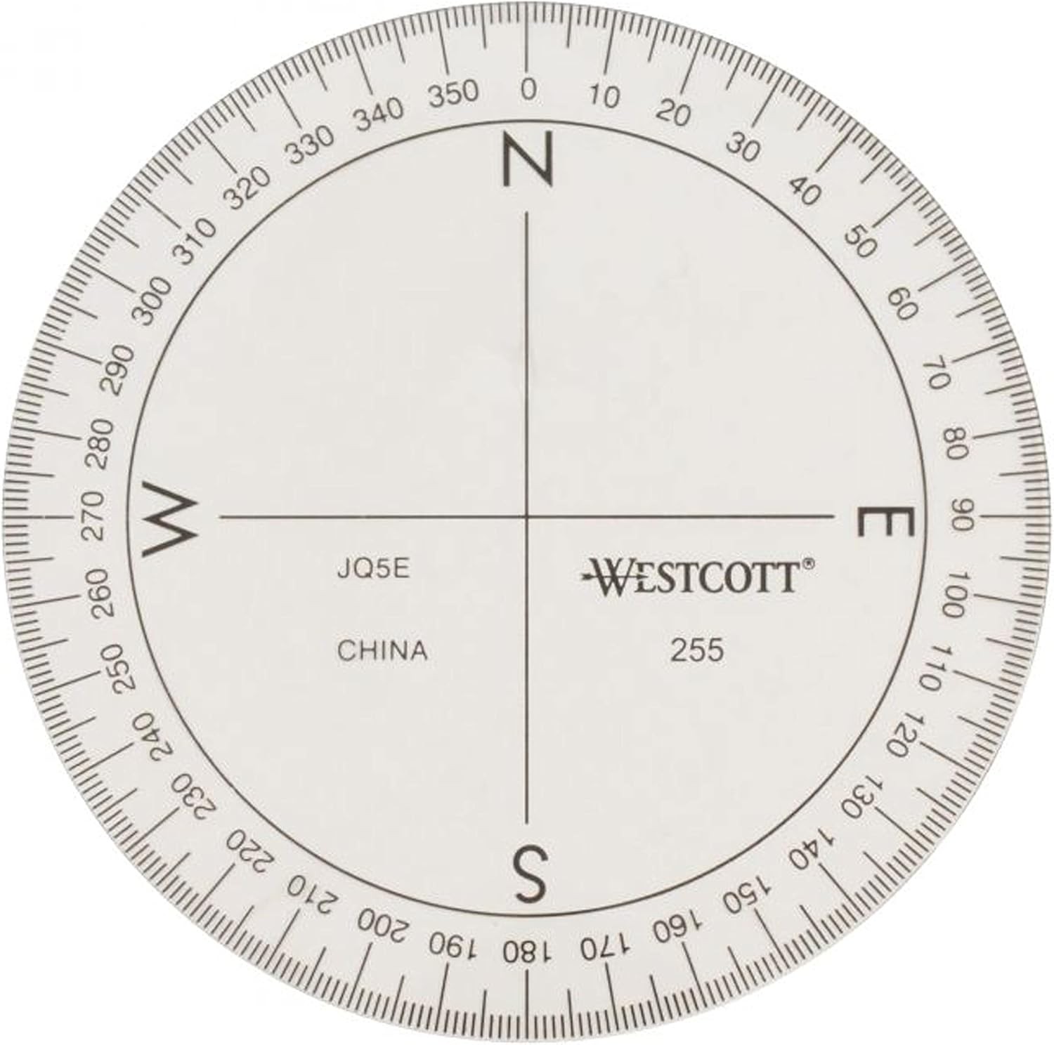 360-Degree Compass Protractor 3.5 Inch Clear Transparent School Geometry Tools