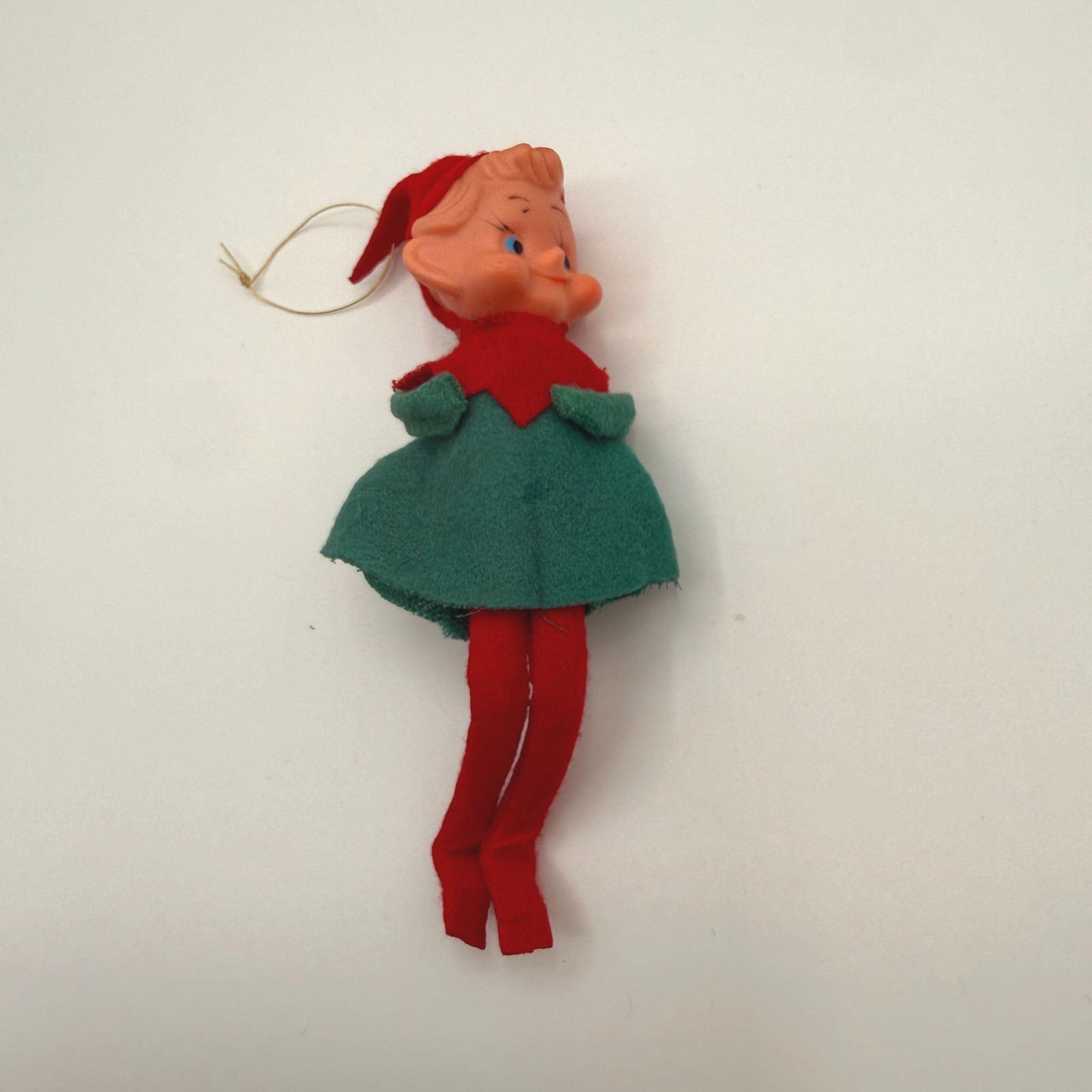 Vintage Mid-Century Elf Christmas Ornament - Made in Japan Tag Holiday Decor