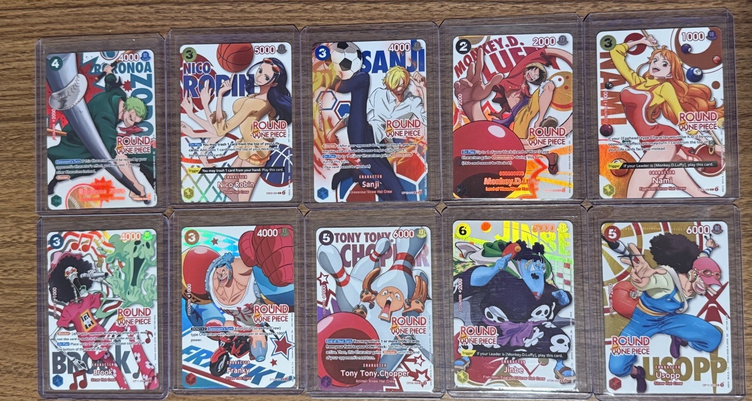 One Piece x Round 1 Promo Cards English Complete Full Set (10 Cards)