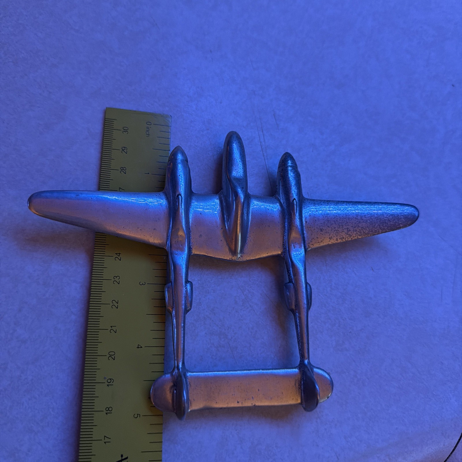 WW2 vintage P-38 Fighter Plane Aluminum Model 