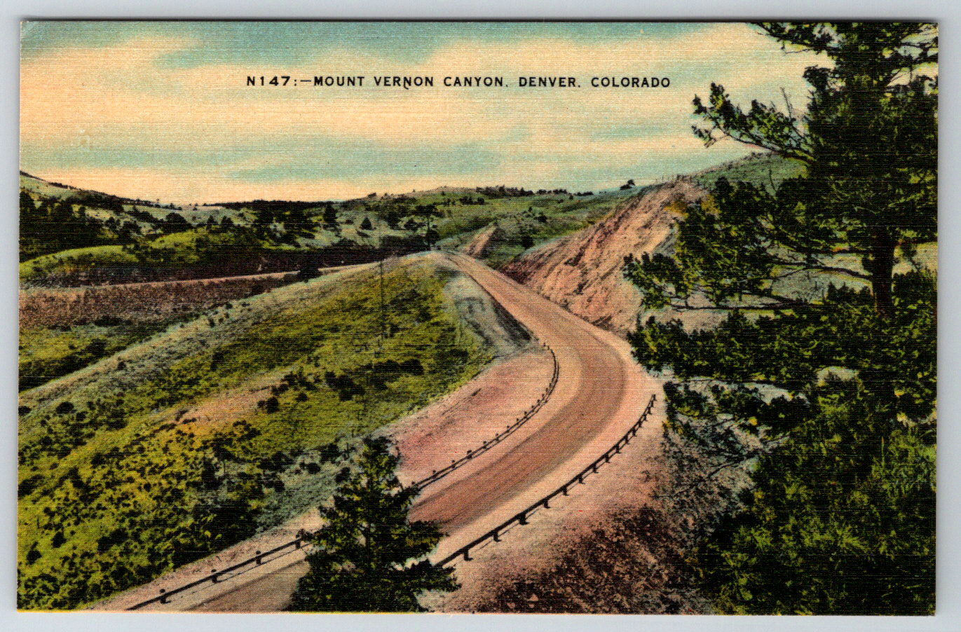 c1940s Mount Vernon Canyon Denver Colorado Postcard Linen