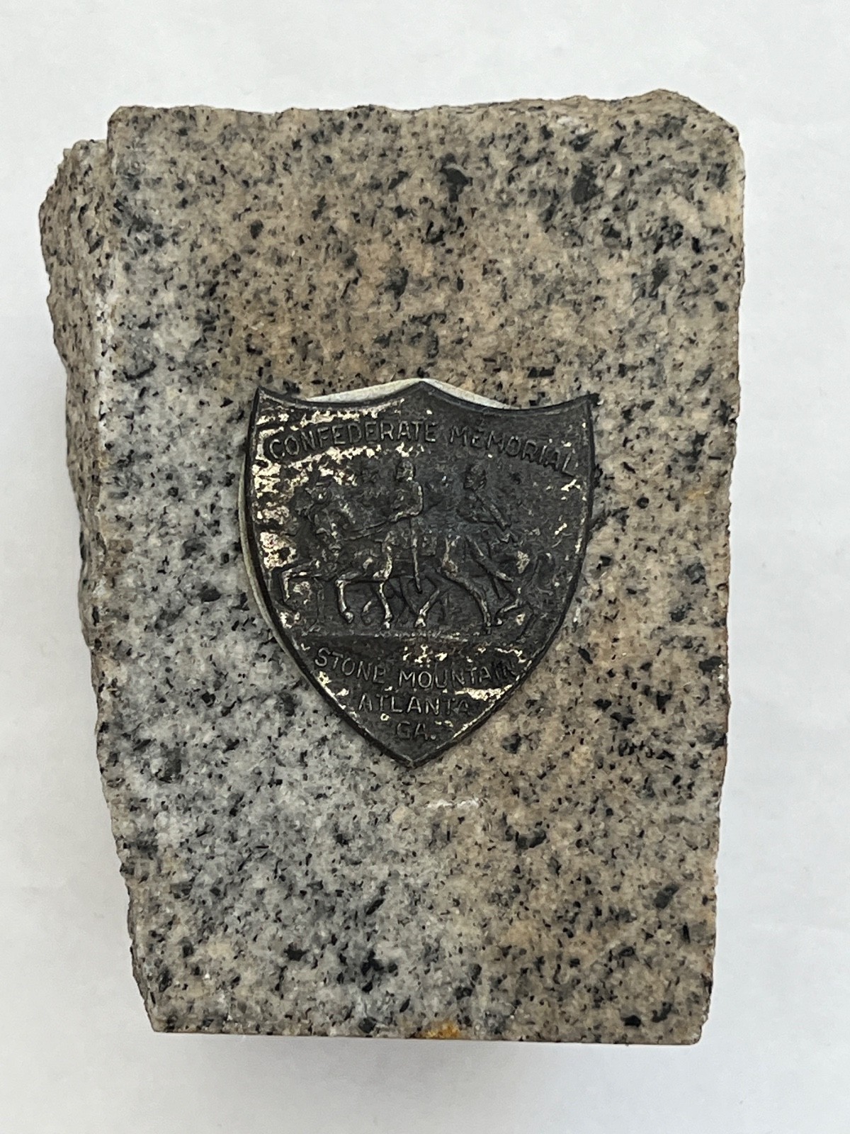 Confederate Memorial Stone Mountain Atlanta Georgia Granite with Plaque Souvenir