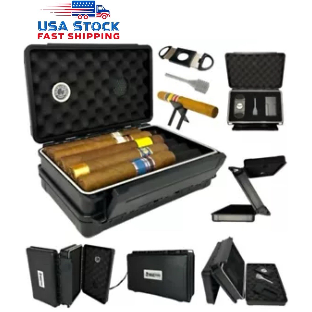 MAC®️ Cigar Case Double Sided Travel Humidor Hygrometer Waterproof Cigar