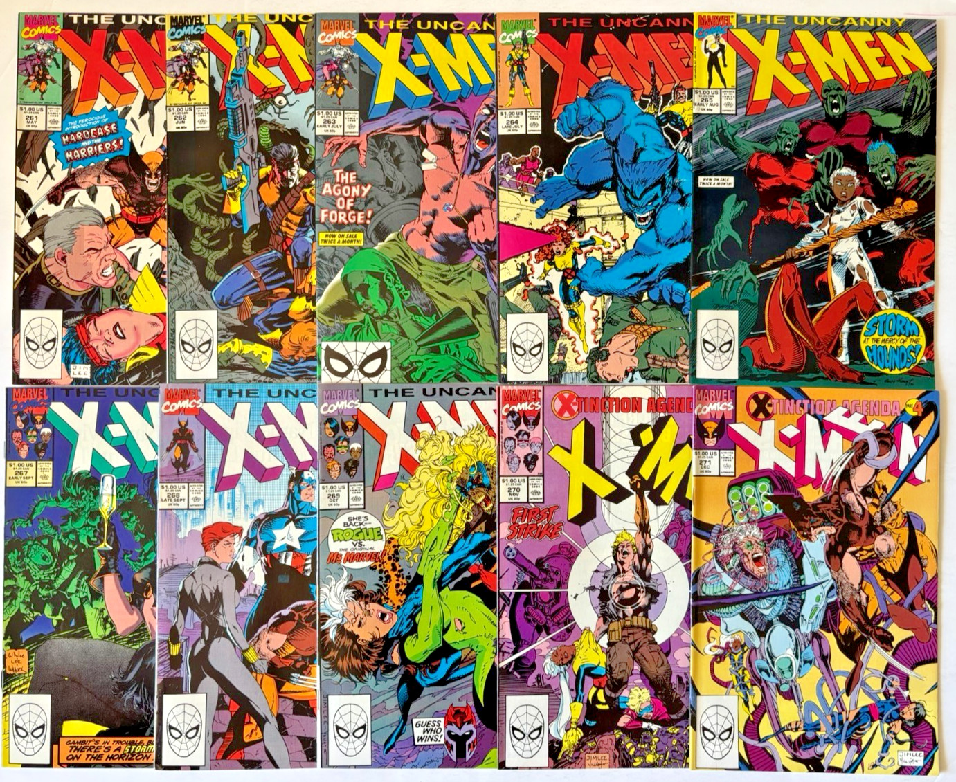 UNCANNY X-MEN (1991) 10 ISSUE SET #261-265,267-271 MARVEL COMICS
