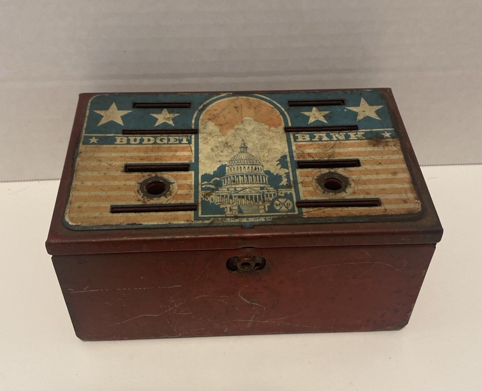 Budget Bank Marx Toys Metal Vintage Patriotic Washington DC Capital 1940's