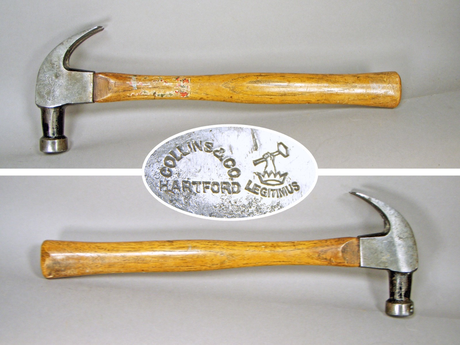 Vintage COLLINS & CO HARTFORD LEGITIMUS Drop Claw Hammer =VGC=
