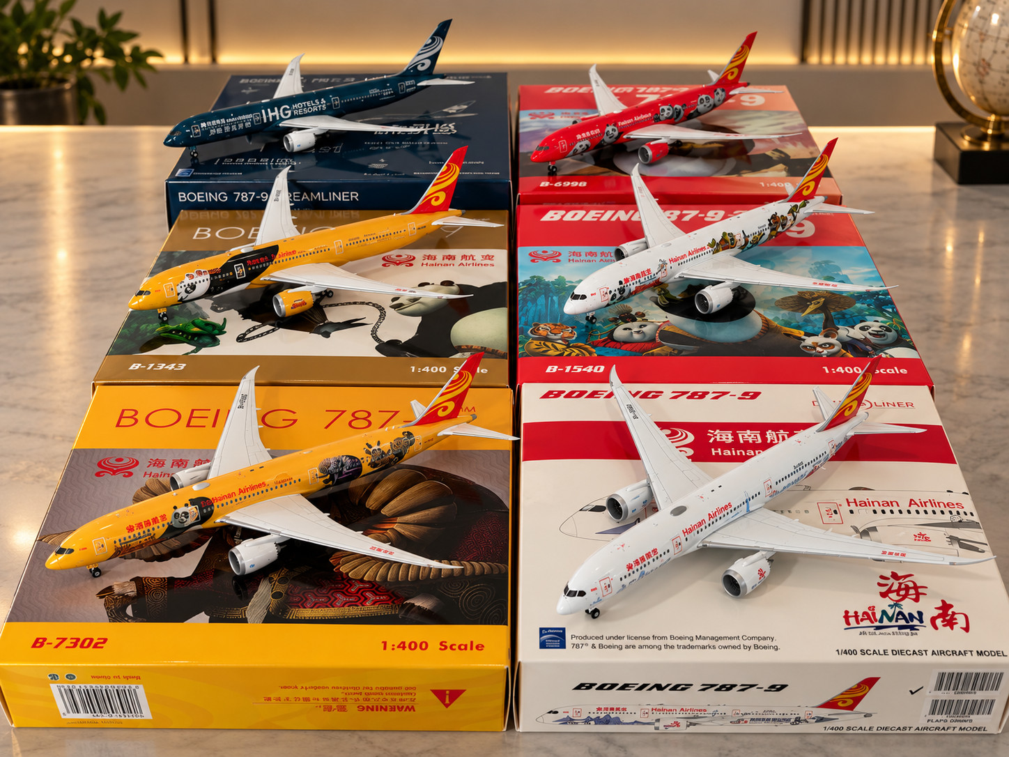 1:400 - Lot of  6 Hainan Airlines B 787 Models