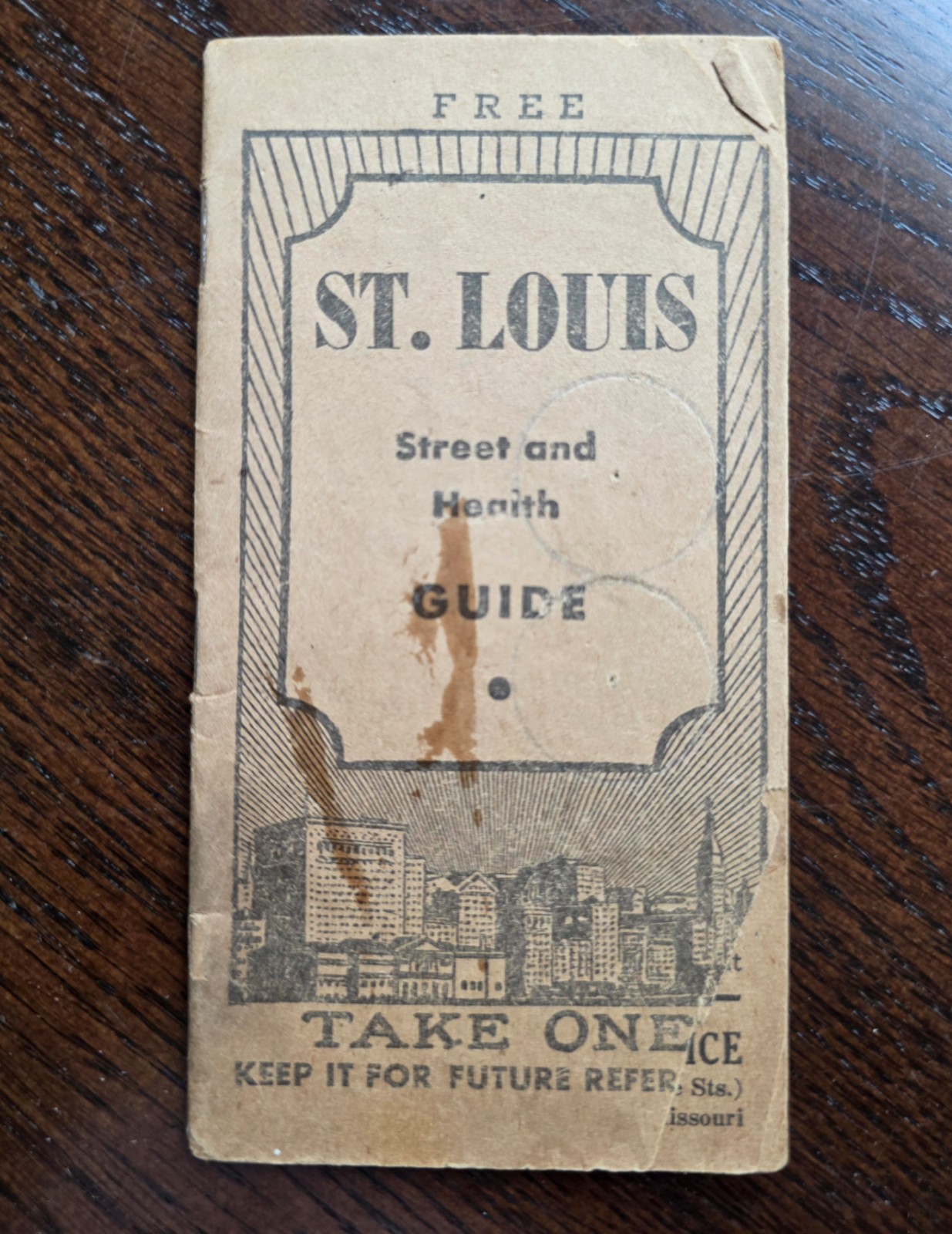 1954 St Louis Street Health Guide Central Medical Office Missouri Map Ephemera