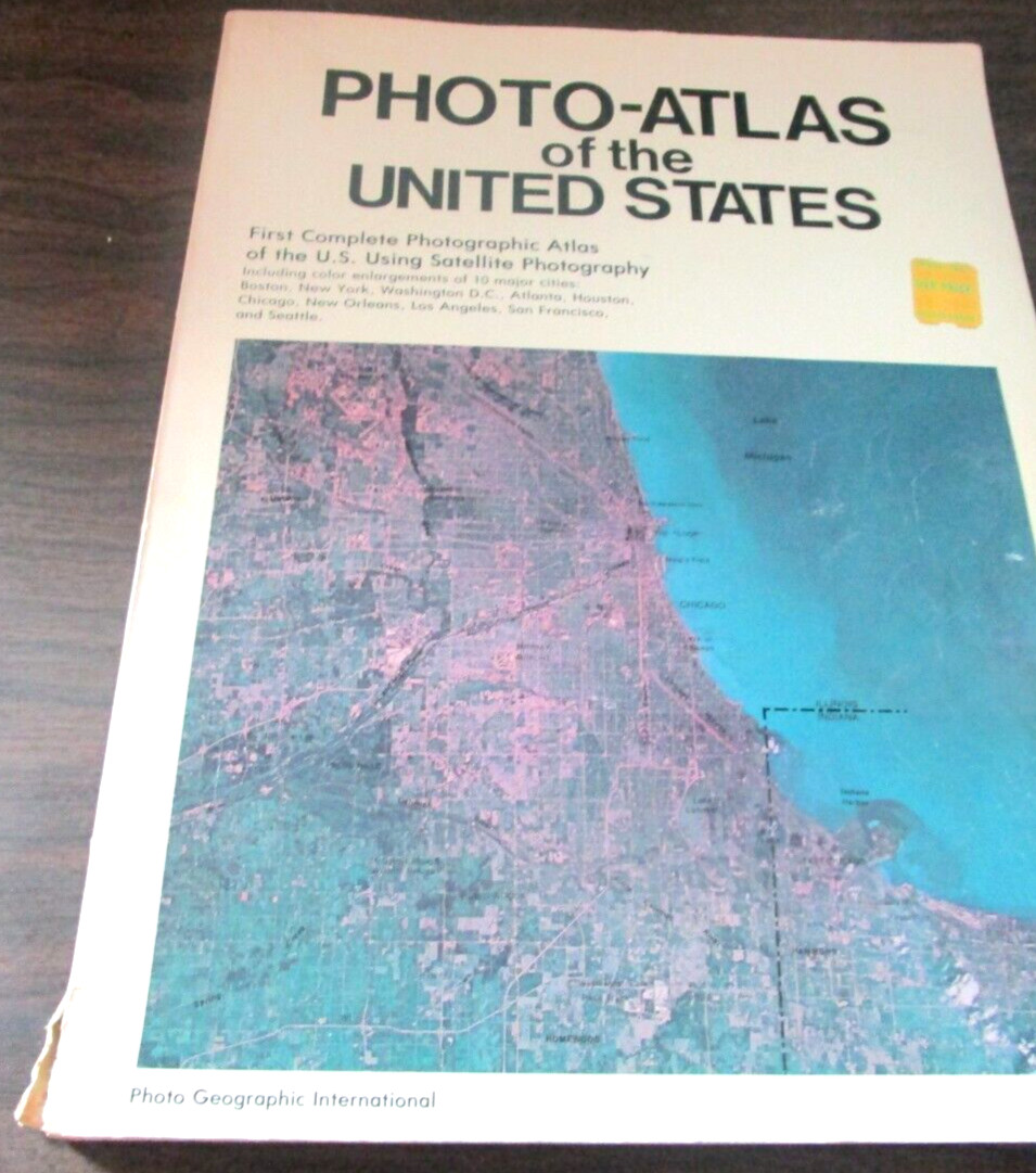 Vintage Photo Atlas of the United States Large Paperback Book 1975