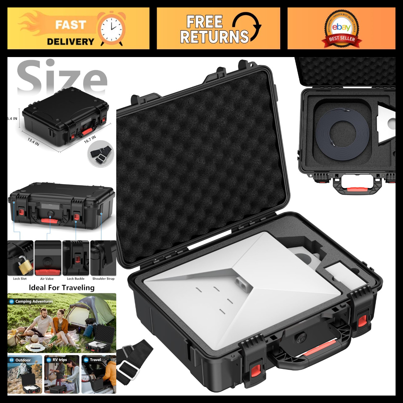 Starlink Mini Case, Waterproof Hard case Fits Star Link Mini Dish, Portable Shou
