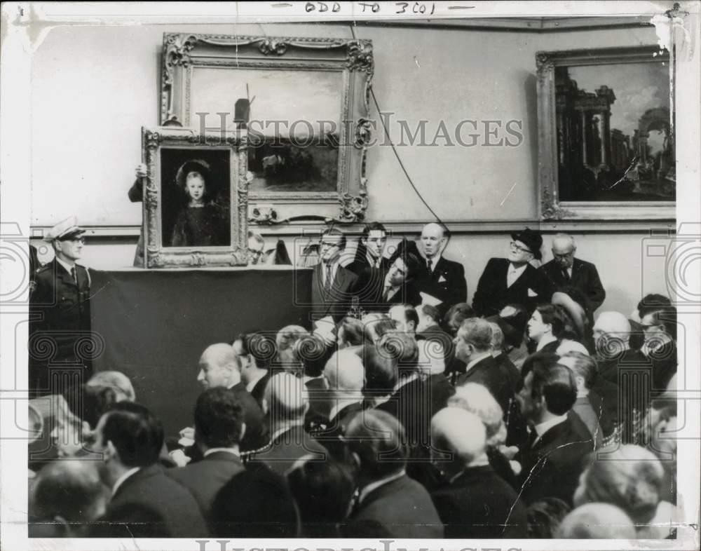 1966 Press Photo Rembrandt\'s portrait of Titus auctioned at Christie\'s