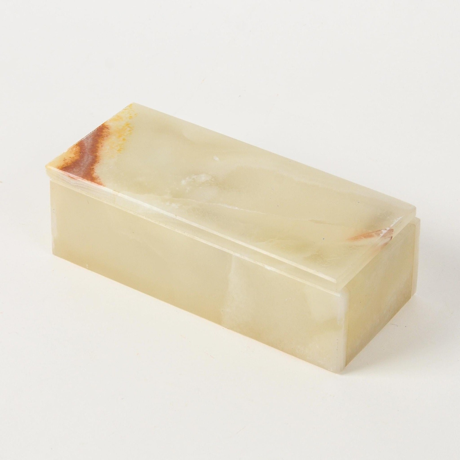 Vintage Carved Onyx Lidded Box Made in Pakistan