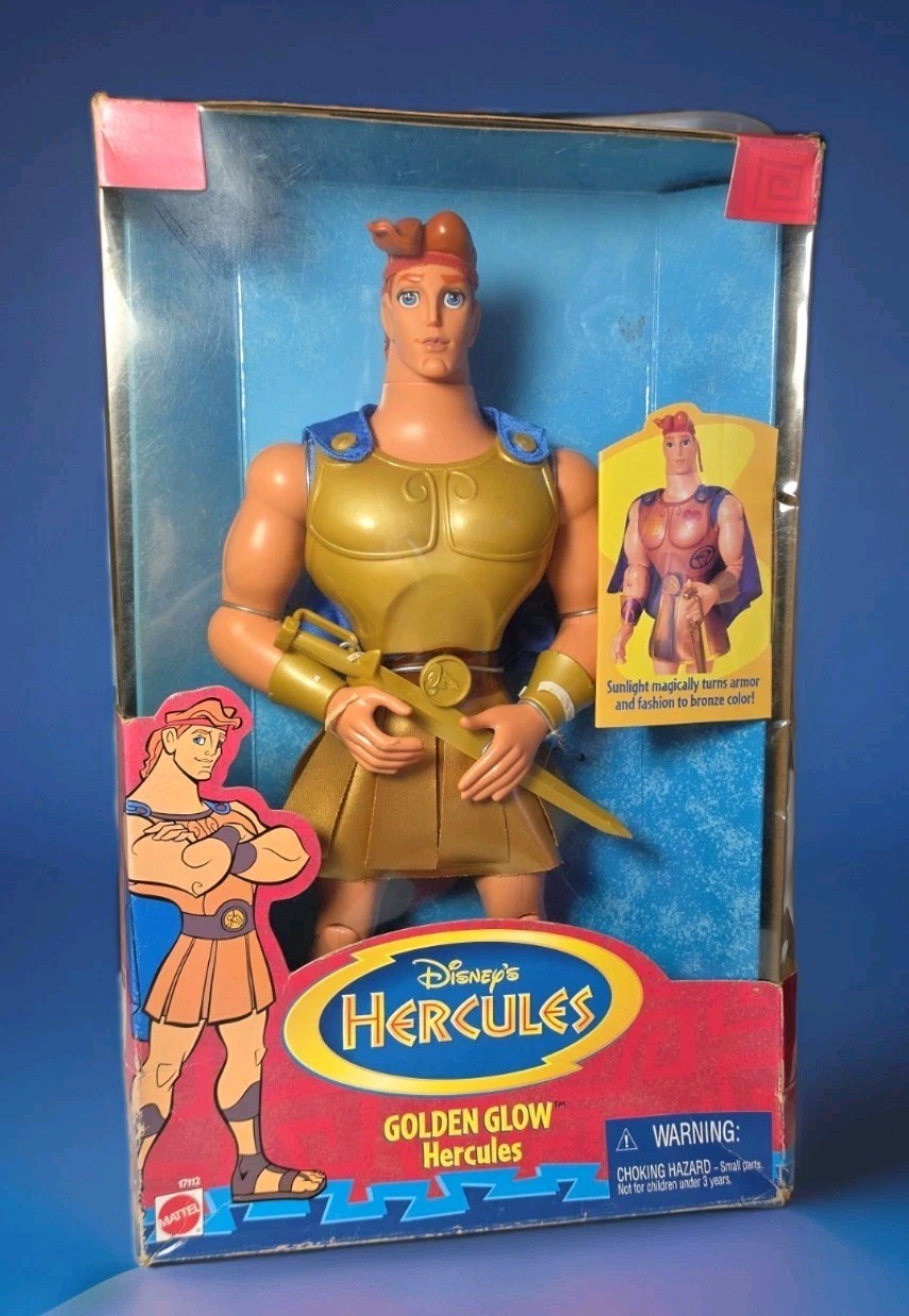 Vintage Disney Hercules Golden Glow Doll New Rare Vintage 1996 Action Figure