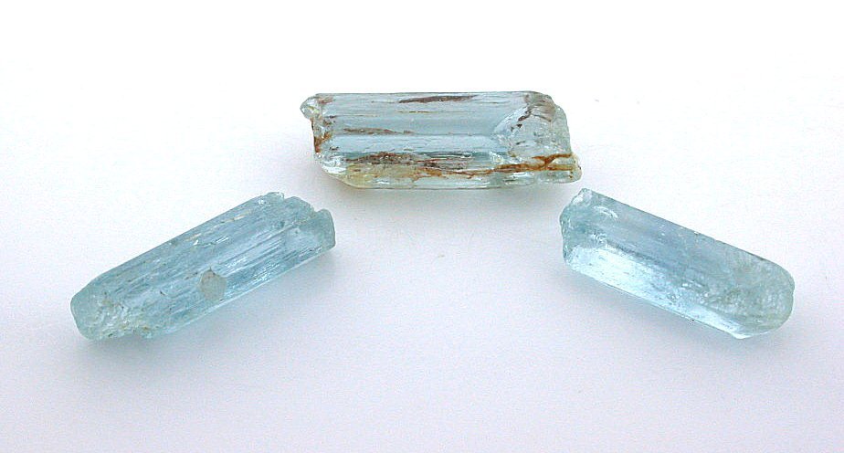 8 Gram Three Nigerian Aquamarine Crystal Gem Stone Gemstone Facet Rough ES1569 