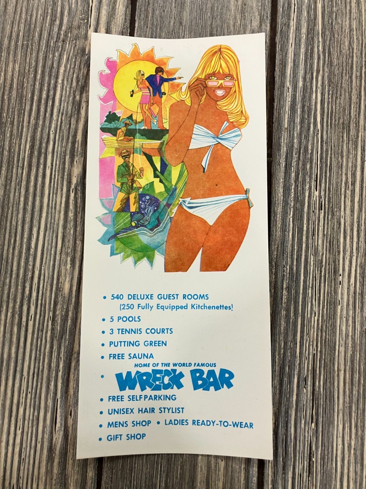 Vintage 1979 Castaways Miami Beach Resort Brochure Featuring Wreck Bar & Ameniti