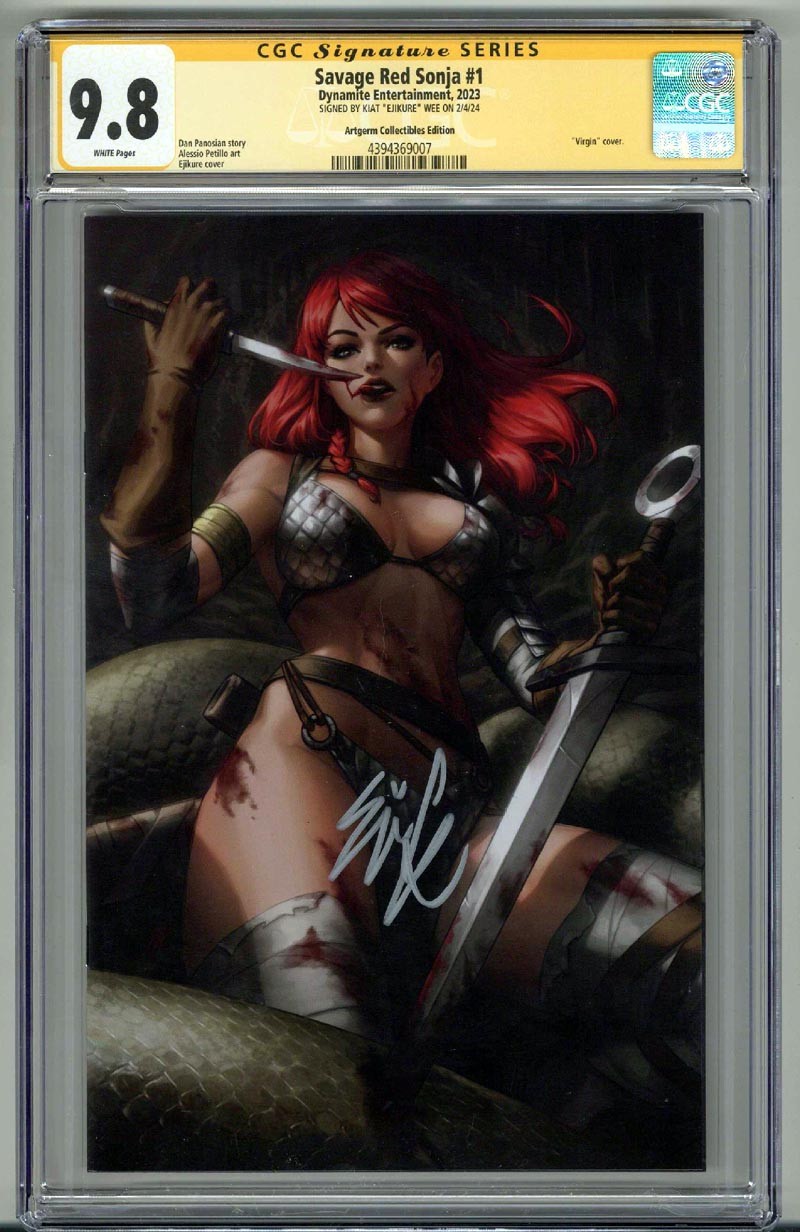 SAVAGE RED SONJA #1 CGC 9.8 SS SIGNED EJIKURE VIRGIN VARIANT /400 LOW POP 13