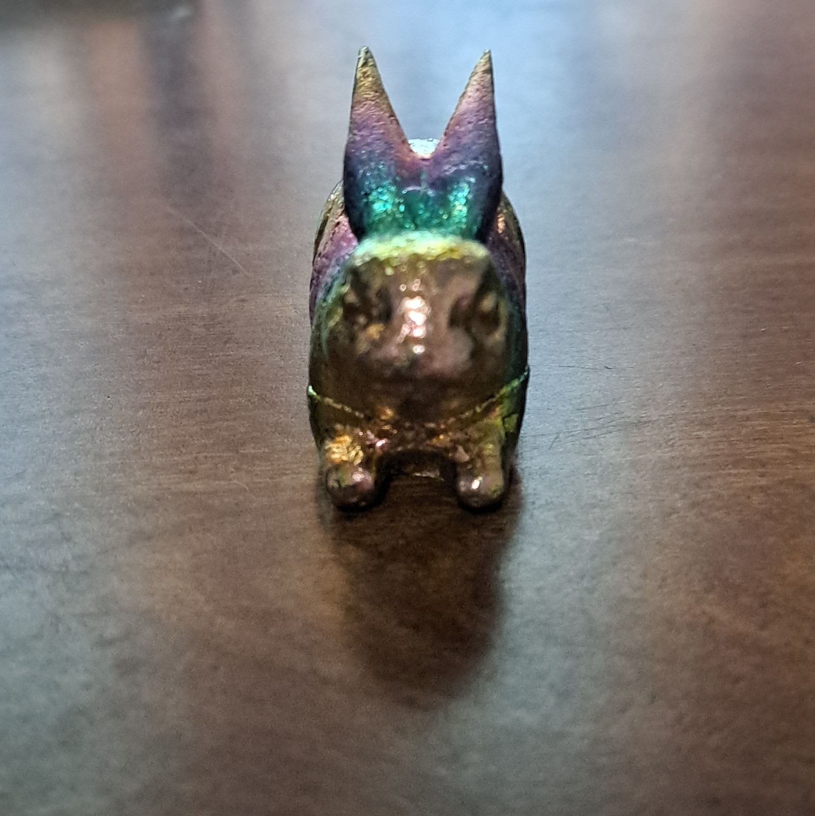 The Bismuth Smith Multicolor Metal Rabbit Figurine Decorative 3.36 oz
