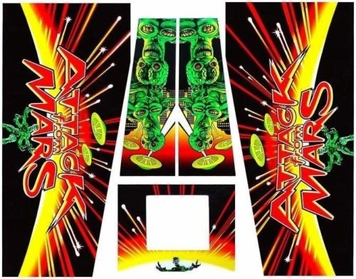 Attack From Mars Pinball Machine CABINET Decal Set