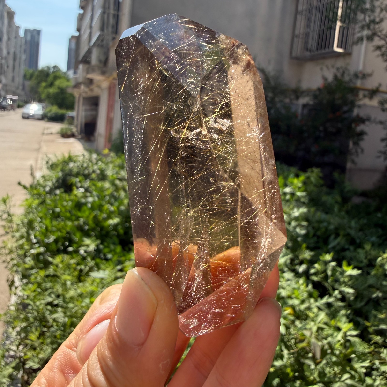130g Natural Gorgeous Pure Smoky With Rutile Freeform Inclusion Crystal