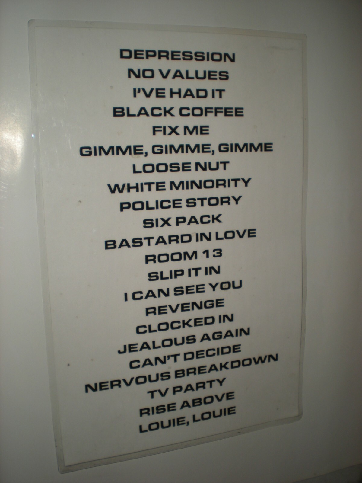 BLACK FLAG set list from greg ginn on first half of 2019 US TOUR punk