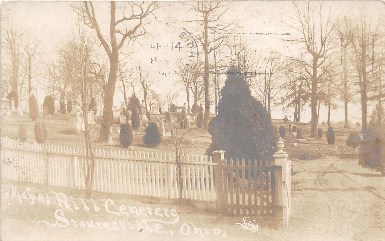 D2/ Stoutsville Ohio Postcard Real Photo RPPC 1908 Maple Hill Cemetery