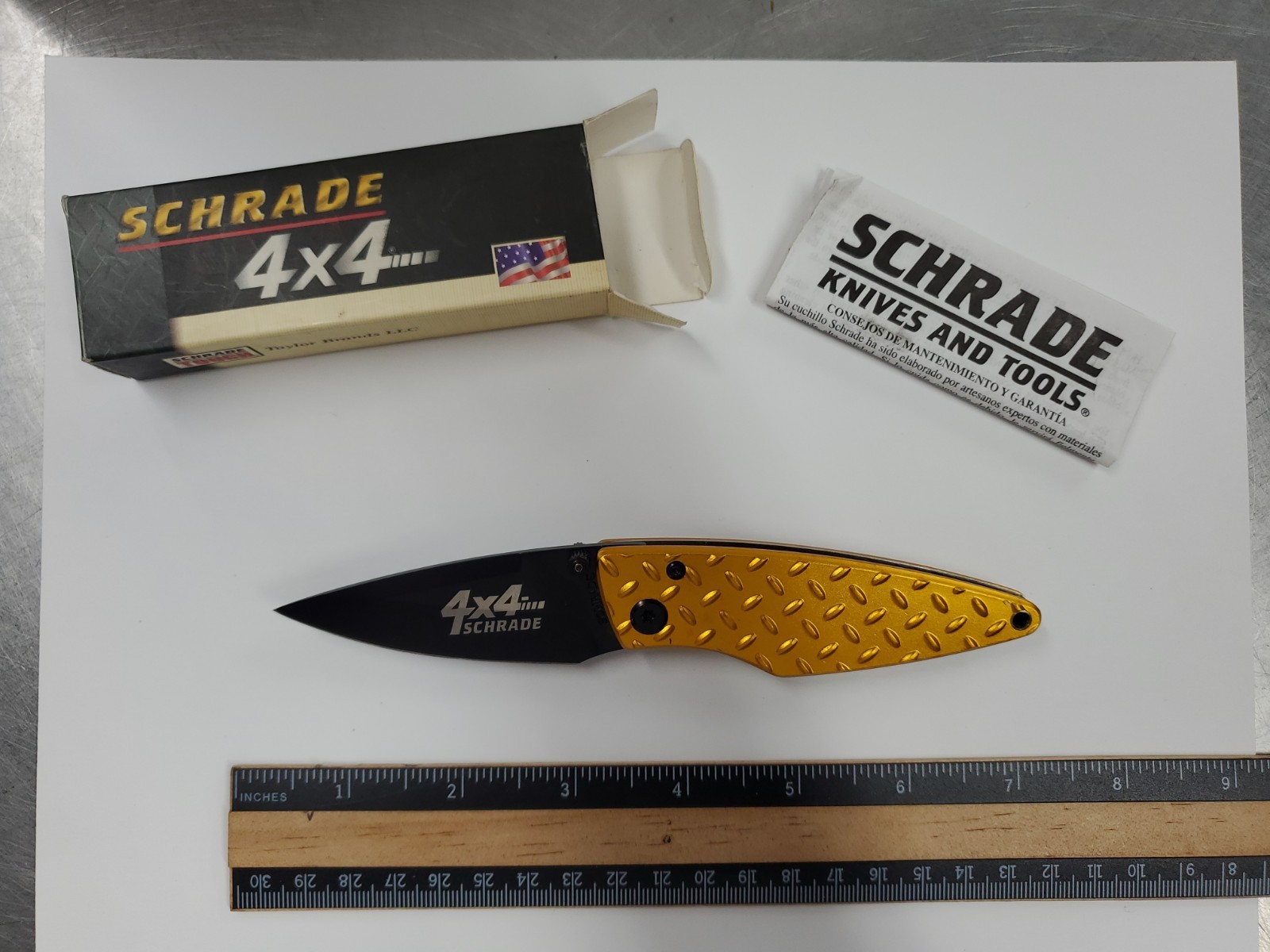 Schrade 4x4 Vintage Folding Knife NIB Gold