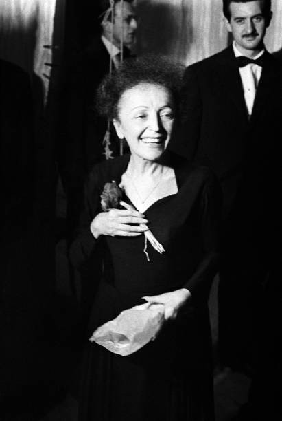 Edith Piaf holding a rose after a concert at the Olympia in 1962 Old Photo