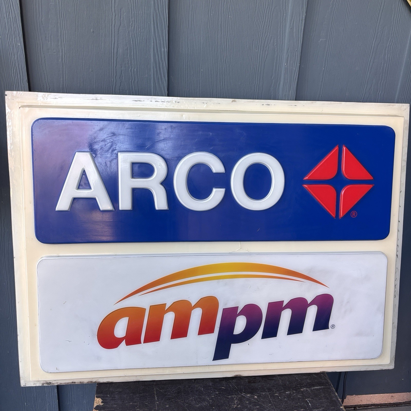Vintage ARCO AMPM Gas Station Lighted Sign Face Panel 50” x 36” Local Pickup