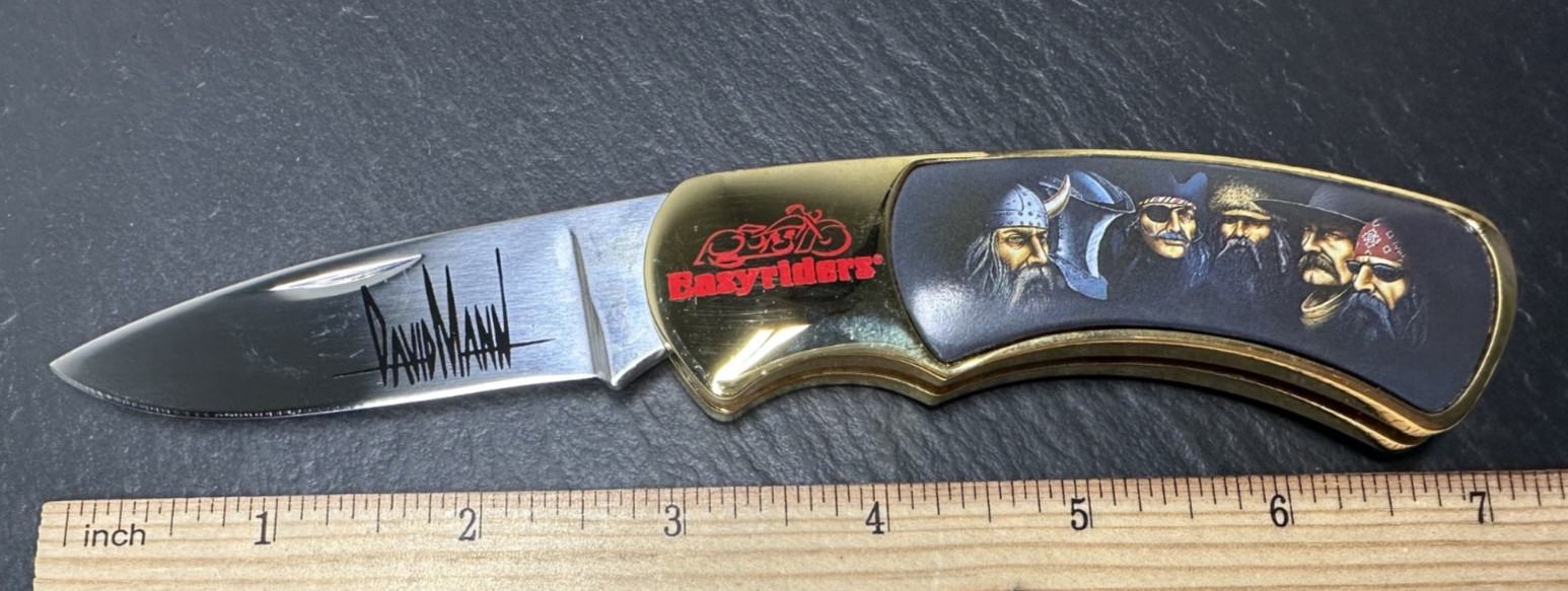 1998 DAVID MANN BROTHERHOOD OF BIKING EASYRIDERS KNIFE BY HAMILTON N68